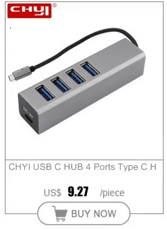 USB chyi 3,0 концентратор 4 Порты и разъёмы многопортовый usb-адаптер с внешним Мощность Интерфейс супер Скорость для Macbook ноутбука ПК Компьютерные аксессуары