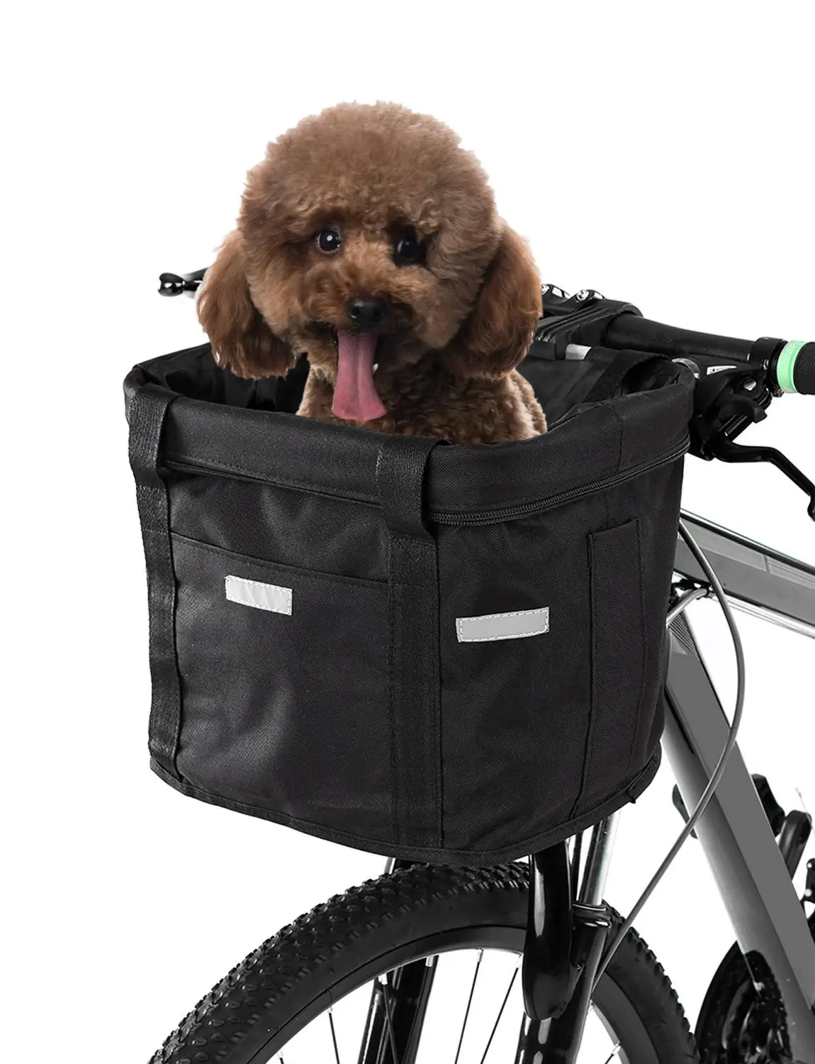 Bicycle Front Rear Basket Removable Bike Handlebar Pet Carrier Bag Storage