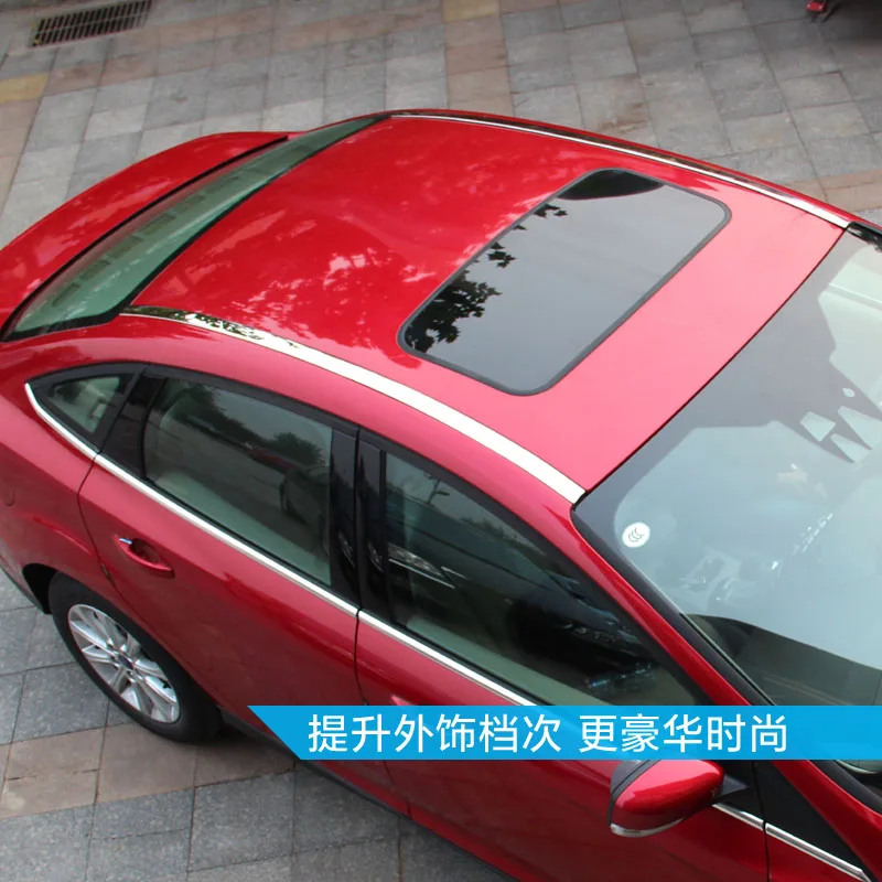 Для Ford Focus 4dr Седан 2012 2013 отделка крыши полоски, из нержавеющей стали для фрикаделек яркими полосками