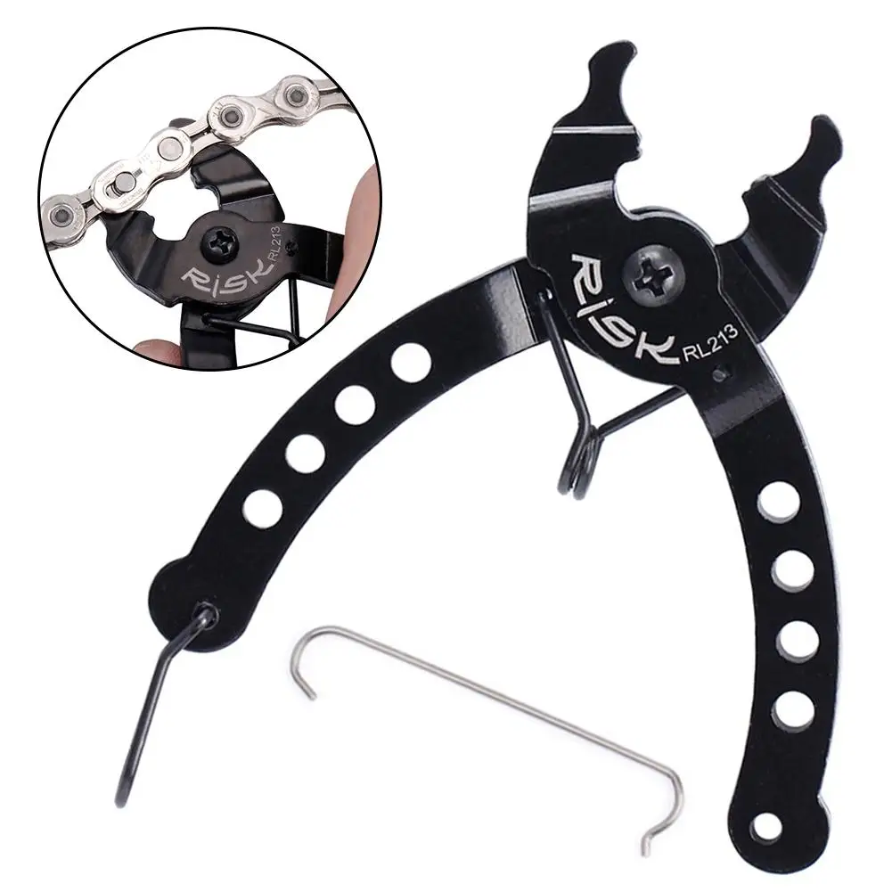 Chain Pliers Mountain Bike Bicycle Chain Quick Release Buckle Removal Installation Wrench Tool Non-slip Family Bicycle Chain Rem - Color: Black