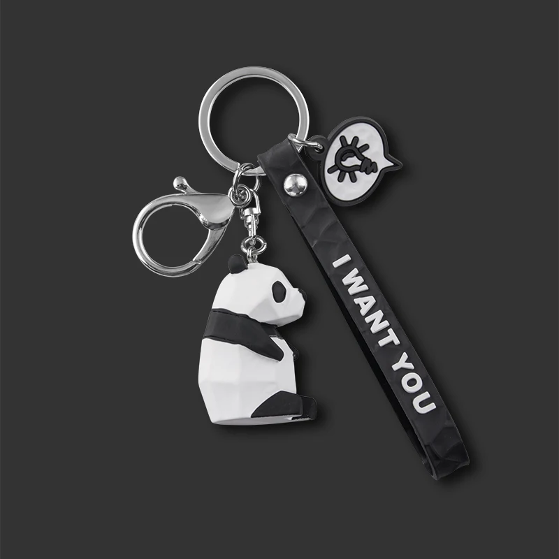 Cartoon Animal Keychain Green Dinosaur Blue Unicorn Pink Rabbit Panda Red Fox Resin Pendant Bag Car Keyring Girl Boy Couple Gift 3