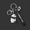 Cartoon Animal Keychain Green Dinosaur Blue Unicorn Pink Rabbit Panda Red Fox Resin Pendant Bag Car Keyring Girl Boy Couple Gift 3