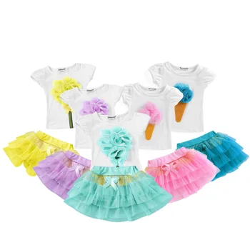 

Summer Girls Clothing Set Flower White Top & Tassel Tutu Skirt Sets Cute Little Girls Clothing Kids Clothes for 2 3 4 5 6 7 8 Y