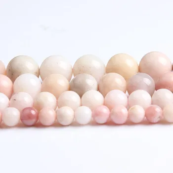 

LanLi natural jewelry 6/8/10/12mm top-level pink Opal Loose Beads DIY men and women Bracelet Necklace anklet Accessories