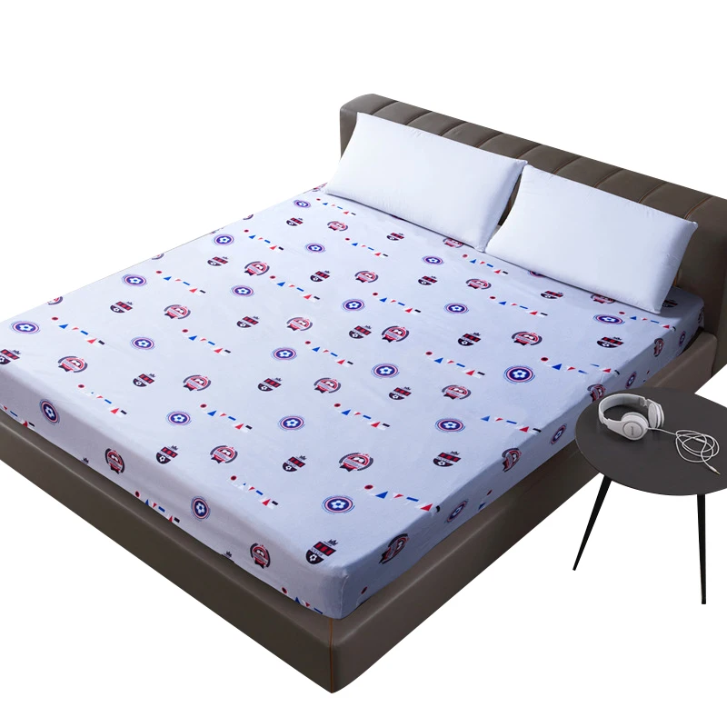 

Waterproof Printing Bed Mattress Cover Waterproof Protector Pad Fitted Sheet Separated Water Bed Linens with Elastic Breathable