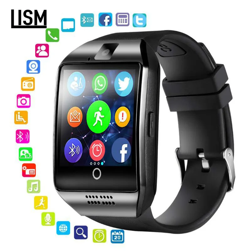 

Smart Watch With Camera, Q18 Bluetooth Smartwatch SIM TF Card Slot Fitness Activity Tracker Sport Watch For Android  