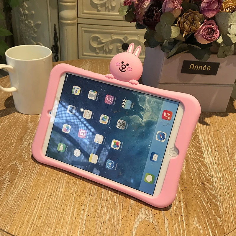 Планшет силиконовый чехол с подставкой для Планшеты ipad Mini1 на возраст 2, 3, 4, 5, ipad air 2 3 pro 10,5 Мультфильм защитный чехол для ipad 2, 3, 4 18 9,7 - Цвет: For iPad Mini 4