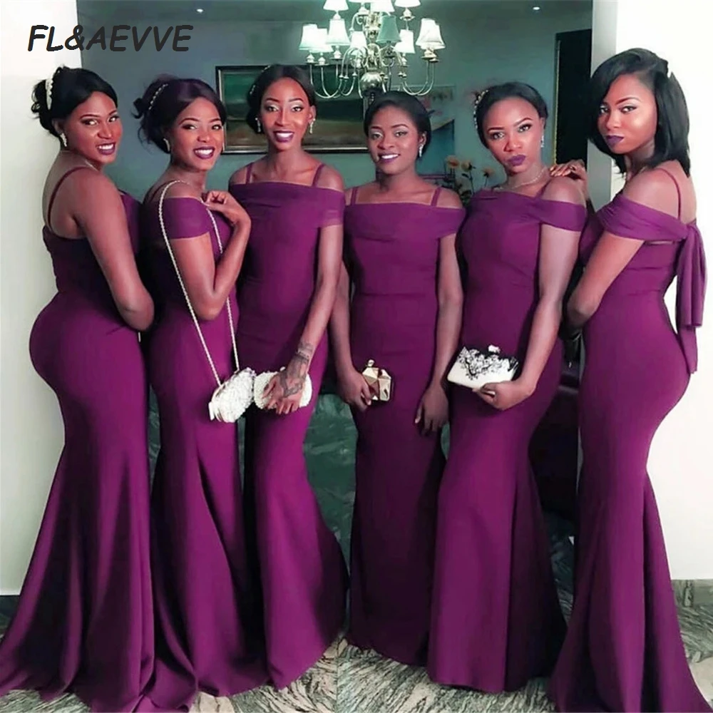 Sexy Off The Shoulder Long Burgundy Mermaid Bridesmaid Dresses (1)