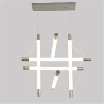 

New Post-modern Style Hanging Lamp Nordic INS Style Modern Minimalist Chandelier Restaurant Lamping Oblique Tube Chandelier Iron