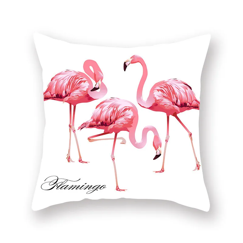 Фламинго розовые декоративные подушки тропические растения зеленые подушки чехлы полиэстер для дивана декоративная наволочка для подушки