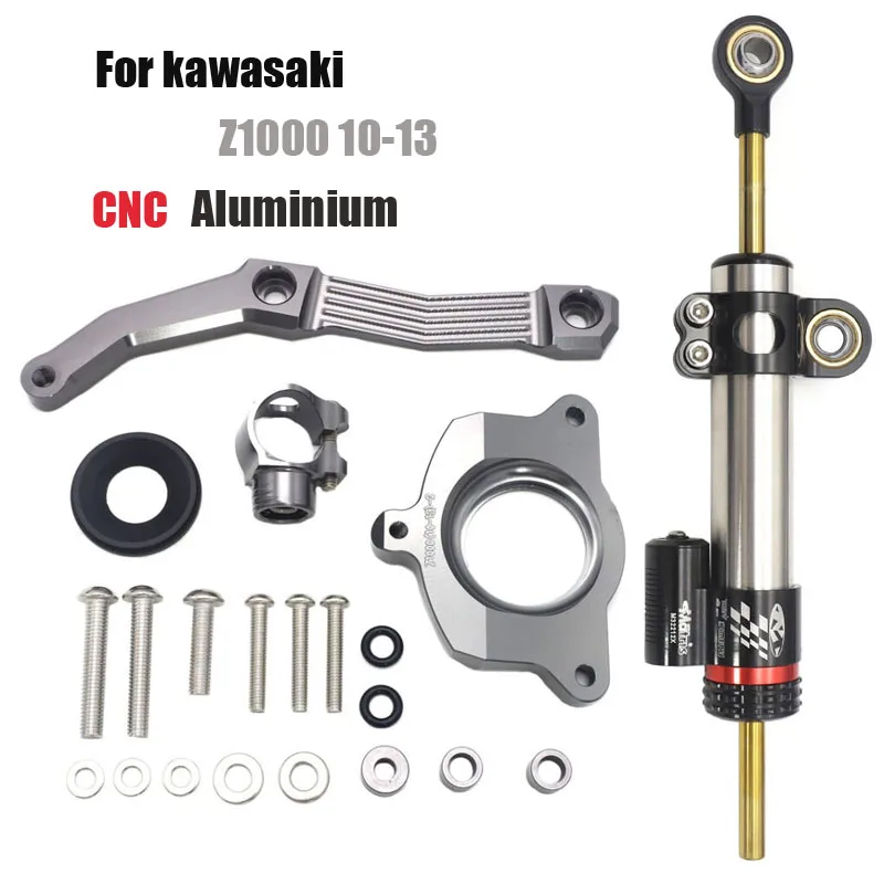 

Motorcycle CNC Damper Steering StabilizerLinear Reversed Safety Control+Bracket For KAWASAKI Z1000 Z 1000 2010-2011 2012 2013