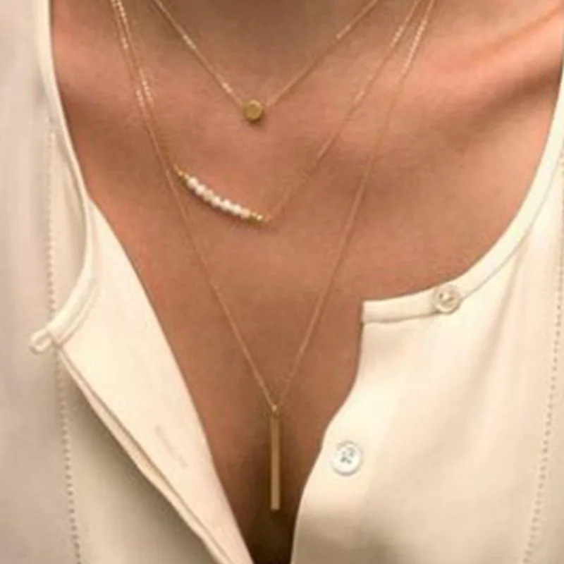 Choker Collares Kolye Europe And The Jewelry Aesthetic Fashion Simple Pearl Bump Of Multilayer Necklace Speed Sell Hot Style | Украшения и