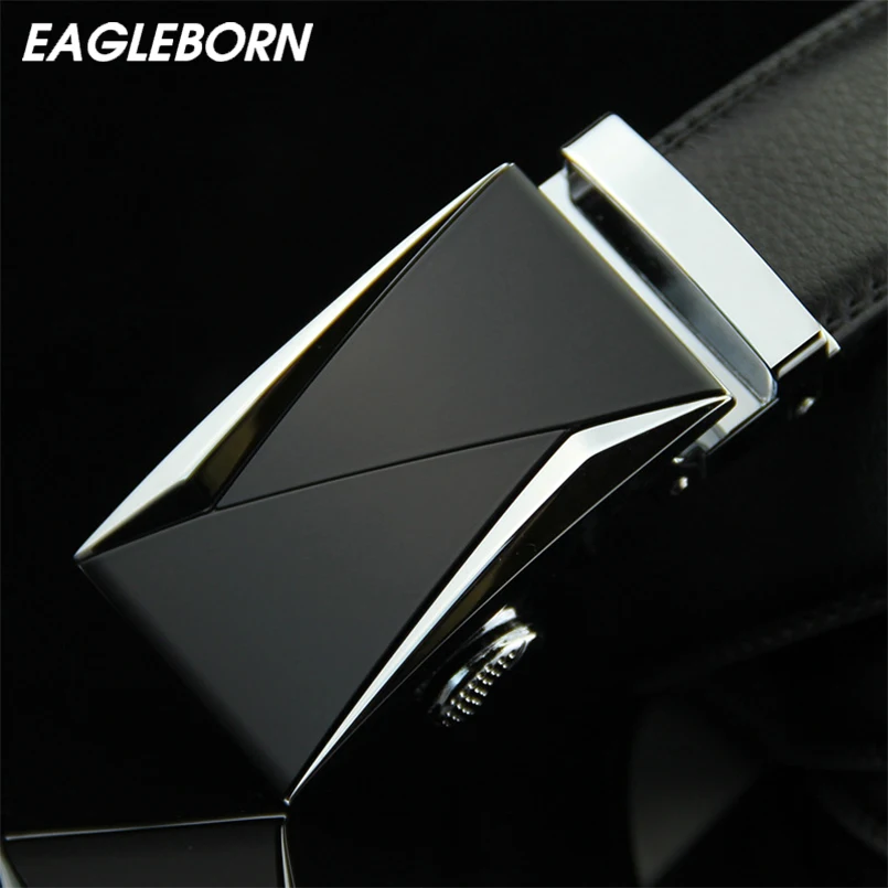 

New Men Chain Belt Belts Luxury Business Designer Automatic Chain Men Cowhide Leather Belt for Men Fashion Rectangle 110-125cm