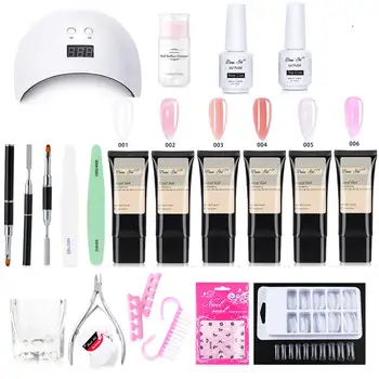 

Beau Gel Polygel Nail Kit Acrylic UV Gel Quick Building Gel Professional Set With Lamp Nail Brush Cleanser Manicure Tools Sets