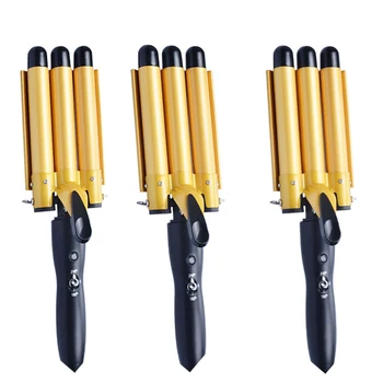 

Lcd Digital Perm Ceramic Three Rod Curler Hair Curler Roller Fast Heating Hair Curler Us Plug