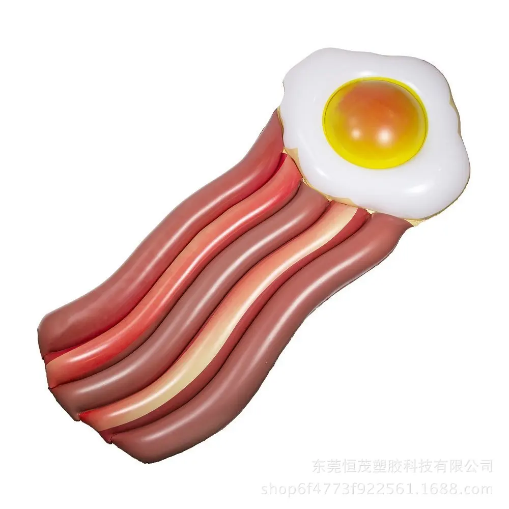 

2018 New Style Inflatable Creative Water Ham Fried Egg Floating Row Summer Swimming Water Inflatable Floating Bed Wholesale