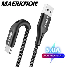 5A 3m USB Tipo C Cabo de Carregamento Rápido Carregador de Telefone Móvel Android-Tipo C Cabo de Dados Para Huawei P40 Sansung S10 Xiaomi Smartphones