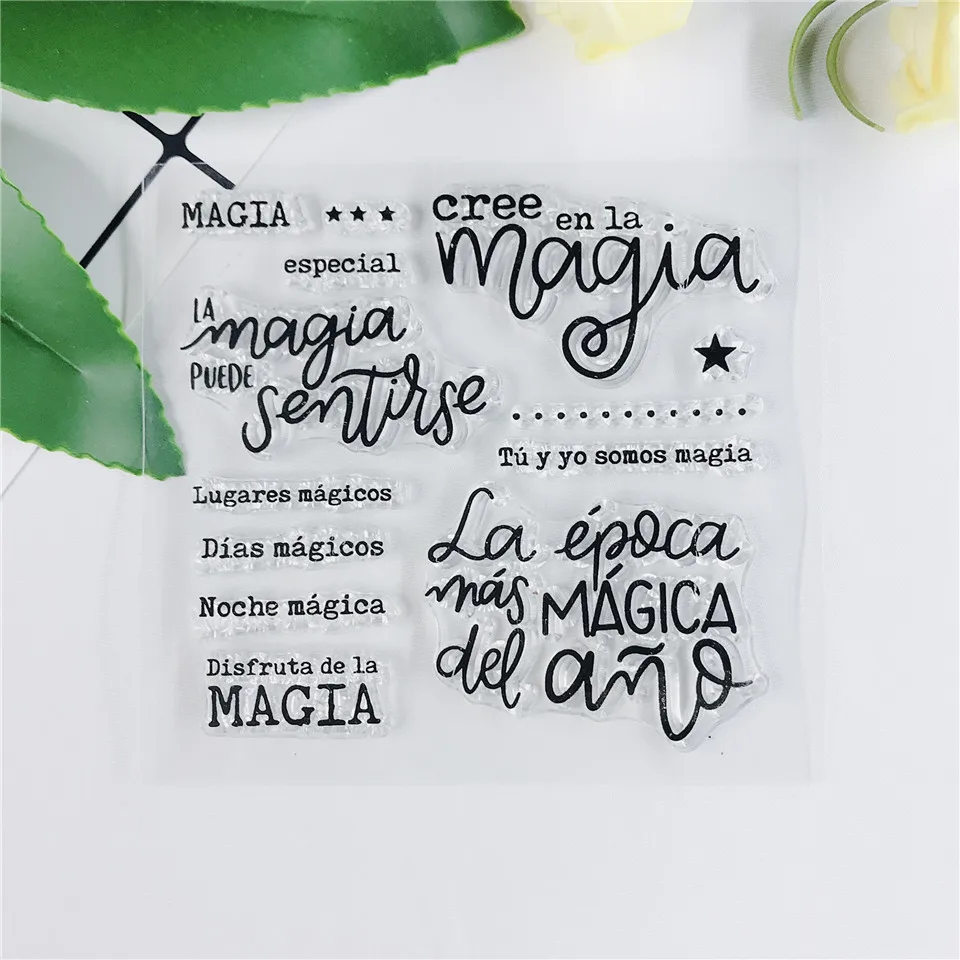 Spanish Words Transparent Stamps Silicone Seal 10*10 For DIY Scrapbooking Stamp Photo Album Card Making clear stamps clear rubber stamps