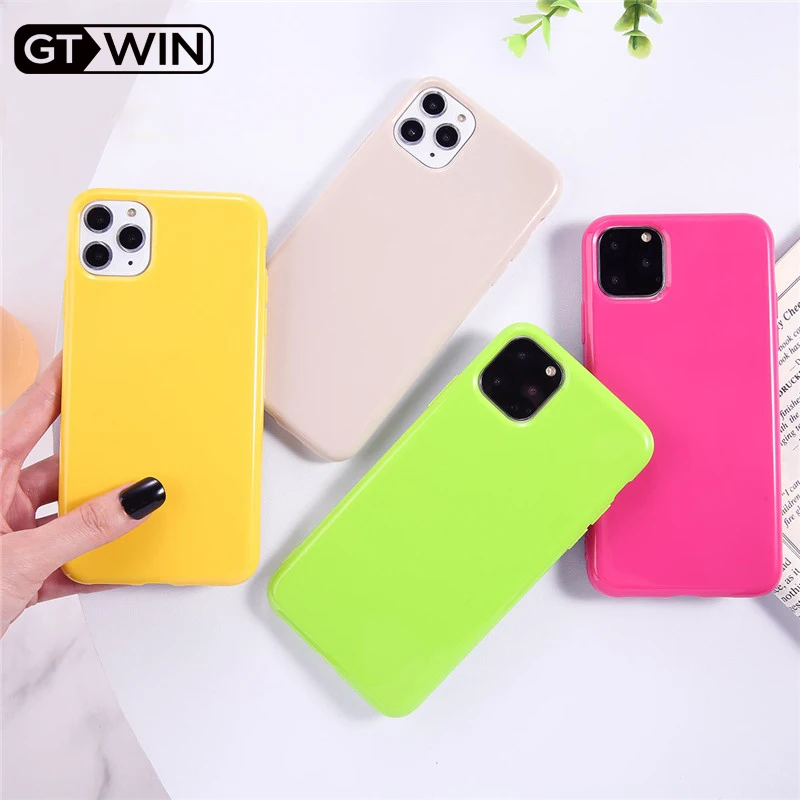 Однотонный однотонный чехол GTWIN карамельных цветов для iPhone 11 Pro X XS XR Max мягкий