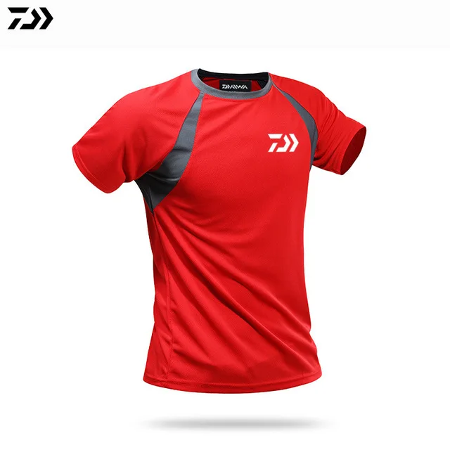 4 DAIWA одежда для рыбалки летняя с коротким рукавом быстросохнущая Солнцезащитная дышащая футболка анти-УФ ультратонкая dawa, рыболовство рубашка - Цвет: 4