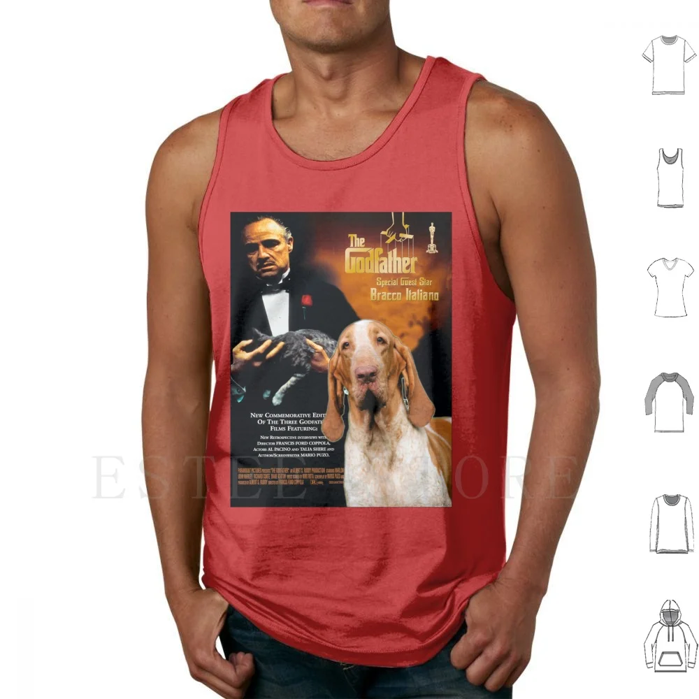 Bracco Italiano Art-The Godfather Movie Poster Canotte Canottiera In Cotone Bracco Italiano Art The Godfather Movie Bracco Italiano
