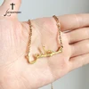 Letdiffery personnalisé en acier inoxydable collier doré arabe russe coréen nom colliers bijoux personnalisés cadeaux pour les femmes ► Photo 1/6