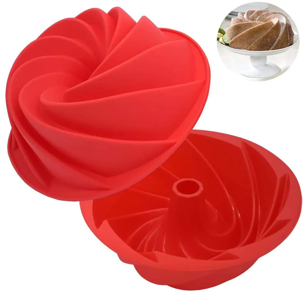 Silicone Bundt Baking Pan Cake Mold Nonstick Round Tube Round