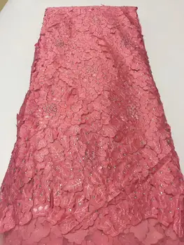 

High Quality African Lace Fabric Wholesale French Velvet Lace Fabric with Rhinestones Embroidery Lace Fabric for Wedding Party
