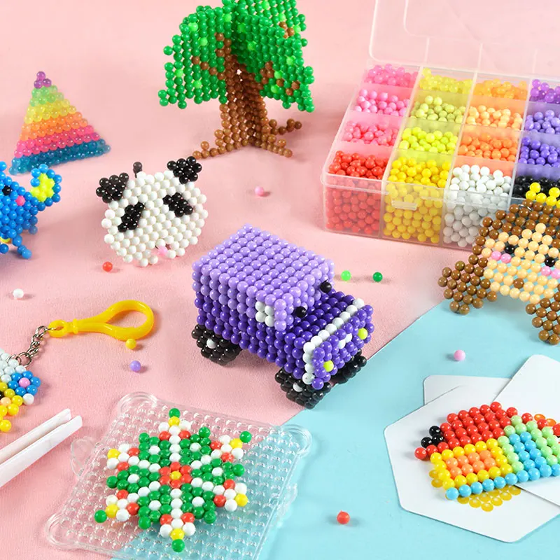 500pcs magic puzzle Beads toys for children boys girls rainbow loom kids diy Pearl Water Spray Magic Pixels bead christmas gift