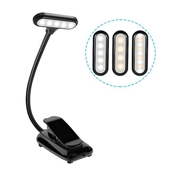 

LED Reading Light Rechargeable Rechargeable USB Lamp Night Light 3 Brightness Modes Table Lamp Desk Bedside Lantern Clip Lights