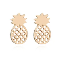 Европа и Америка Простые полые Рисованные сережки в виде ананасов сплав покрытие фрукты ювелирные изделия женские серьги