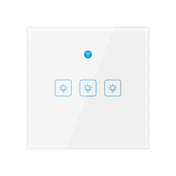 

EWelink Wifi Wall Touch Switch EU No Neutral Line Smart Light Switch 1 2 3 Gang 220V Smart Home For Alexa Google App Store