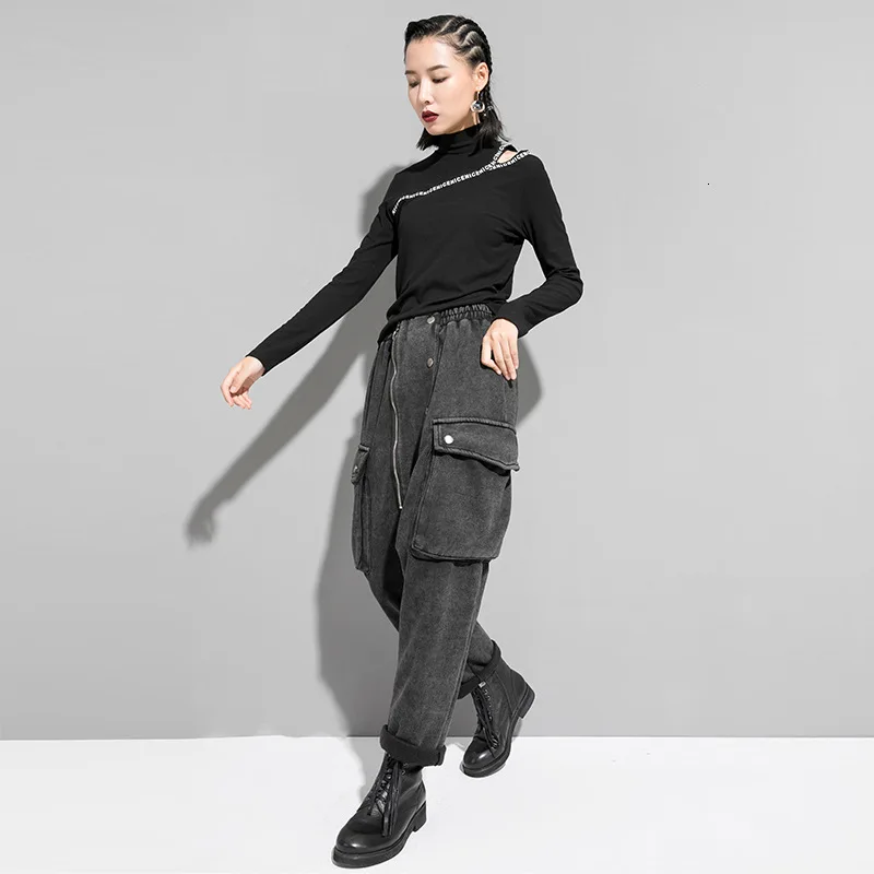 Max LuLu модные корейские женские панк зимние уличные Женские теплые меховые черные эластичные шаровары винтажные теплые брюки размера плюс