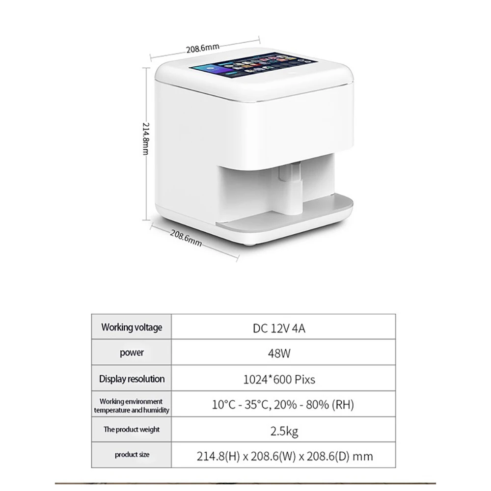 3D Nail Printer Touch Screen Nails Machine Multi Function Digital Nails Art Polish Printer Machine Automatic Nail Equipment #R40