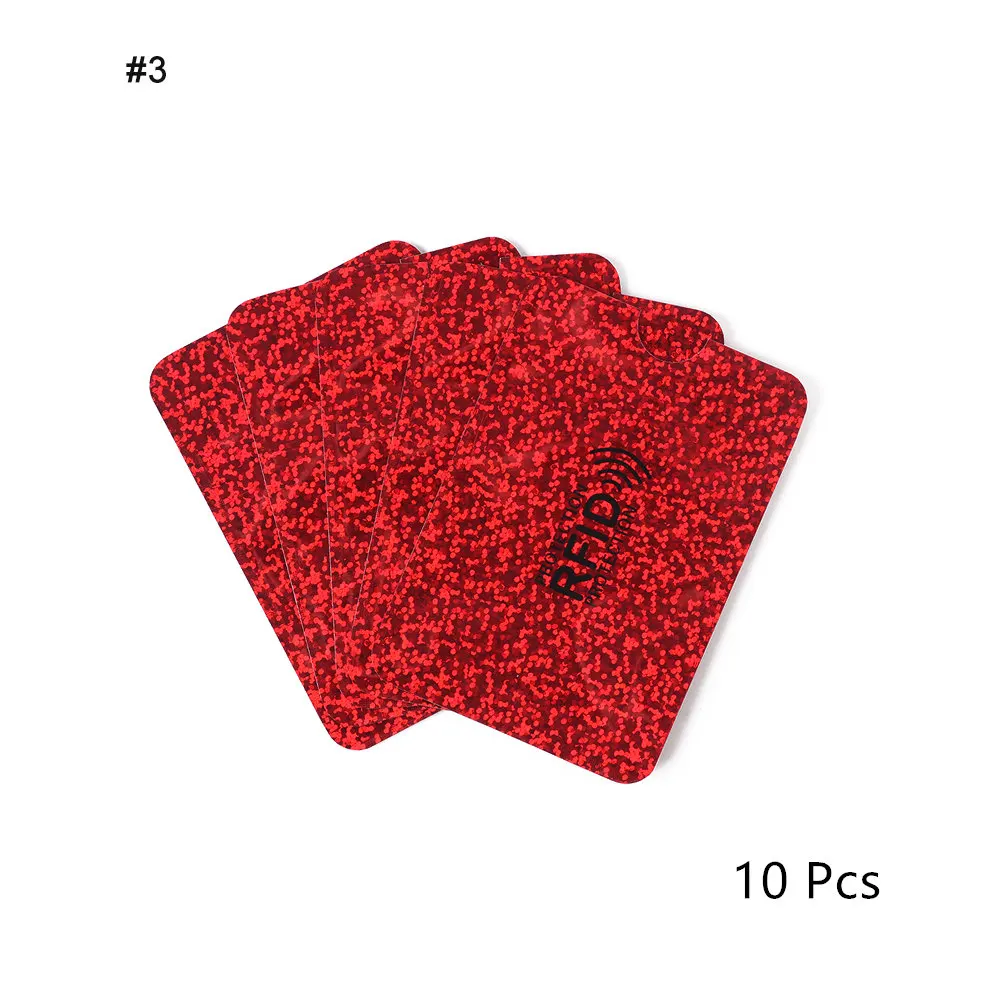 03-10Pcs 5/10 шт. Алюминий Фольга RFID чехол анти-размагничивания держатель для карт Защита банковской карты комплект Экранирование сумка NFC Анти-кражи держатель для карт - Цвет: 03-10Pcs