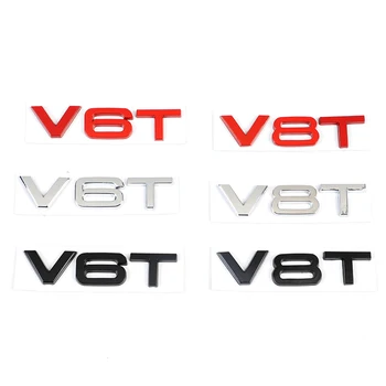

Car Sticker 3D V6T V8T V6 Logo Metal Emblem Badge Decals Displacement Stickers For Audi S3 S4 S5 S6 S7 S8 A4 A5 A6 A7 Q3 Q5 Q7