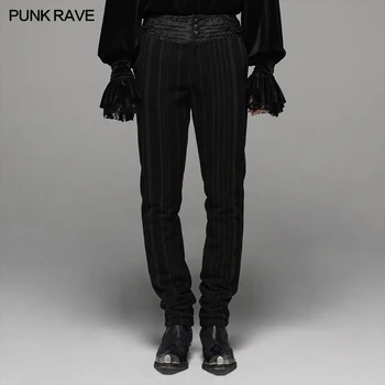 

PUNK RAVE Men Gentlemen Evening Party Long Trousers Gorgeous Men Wedding Formal Trousers Waist Jacquard Pencil Pants