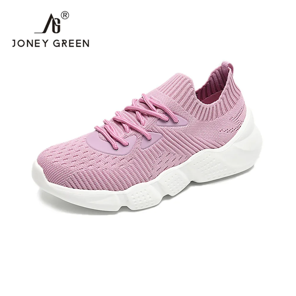 

J&G Women Casual Shoes 2020 New Sneakers Woman Fashion Breathable Mesh Vulcanize Shoes Lace Up Light Weight Flats Female Shoes