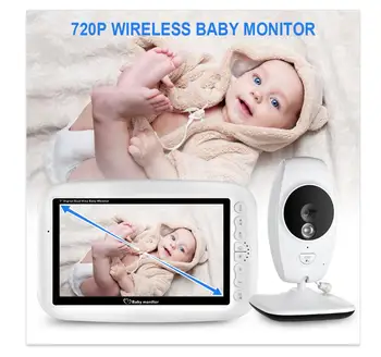 

FUERS 7Inch Baby Monitor Large LCD Display 720P High Resolution Baby Camera Wireless Connection Night Vision Temperature Sensor