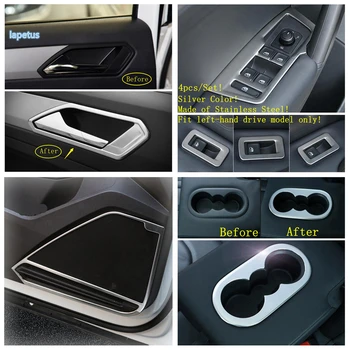 

Lapetus Silver Interior Refit Kit Door Bowl / Speaker / Lift Button Panel Cover Trim For Volkswagen VW Tiguan MK2 2016 - 2020