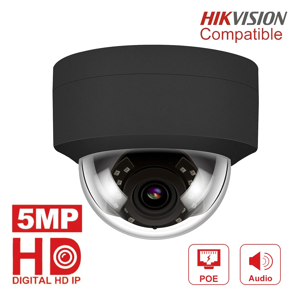 Ceny Kompatybilny z Hikvision H.265 5MP POE kamera IP 2952*1944 Plug Play kopuła na zewnątrz bezpieczeństwa kamery do monitoringu CCTV