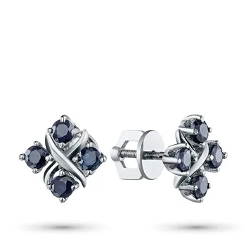 

Pusety of white gold with sapphire e0902ps11198640