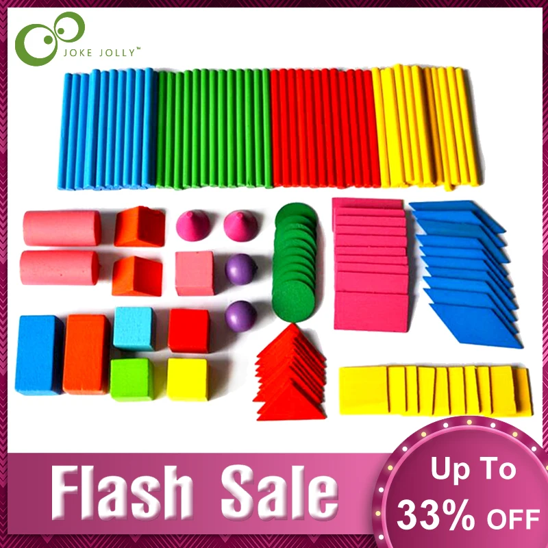 164pcs/lot Colorful Counting Sticks Geometry Shape Chips Mathematics Montessori Teaching Aids Kids Math Learning Toy GYH