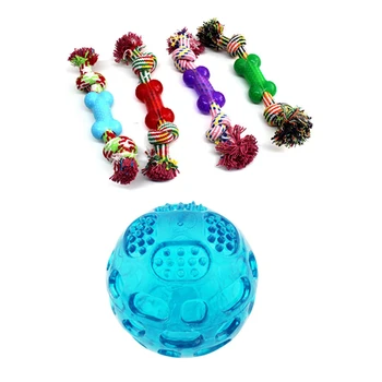 

Pet Toys Training Game and Chew Cotton Rope Color Sent Ran & Dog Squeaky Fetch Ball Toys [Meteorites Bouncy Series]
