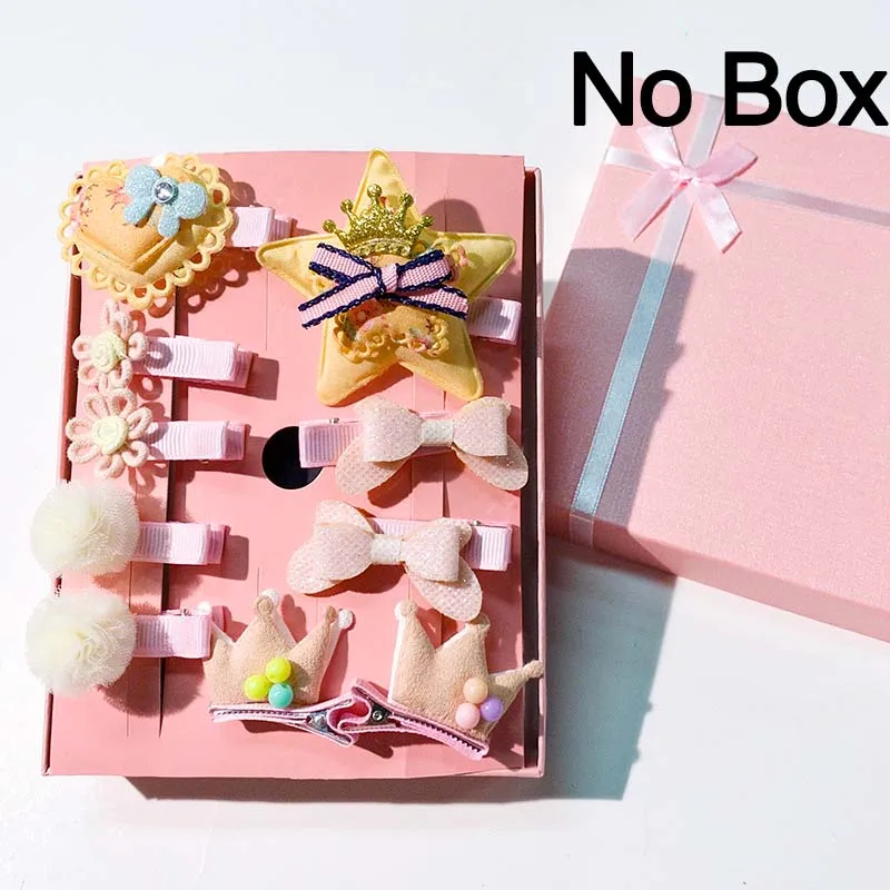 no box 10pcs 11 10/18 шт./компл. аксессуары для волос для девочек, милые Мультяшные зажимы для волос заколка для волос резинкой для детей эластичные резинки для волос; повязка для волос; орнамент - Цвет: no box 10pcs 11