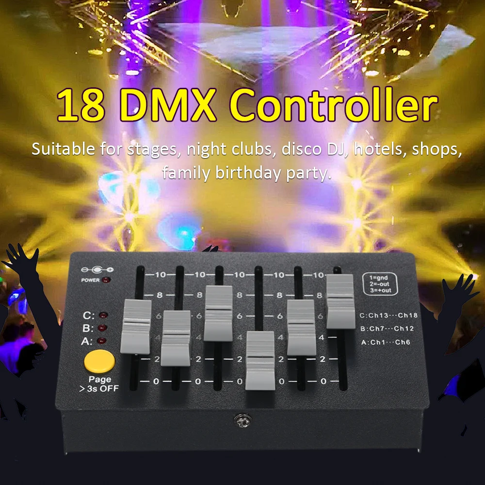 DMX-18 сценический контроллер мини DMX 512 консоль 0,5 Вт светомузыка приспособление для DJ шоу паба клуба KTV бар Вечерние огни