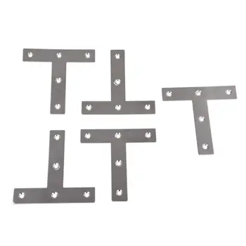 

5 Pcs Angle Plate Corner Brace Flat T Shape Repair Bracket 80mm x 80mm