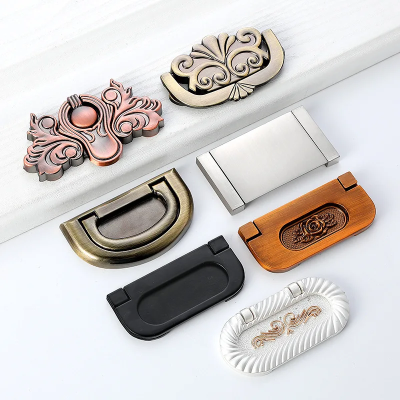 

Drawer Cabinet Door Surface Mounted Flush Pull European Style Hidden Paperback Hole Punched Handle Cabinet Wardrobe Simple Embed