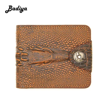 

New Casual Men's Wallet Short Multi-function Card Holder Crocodile Pattern Magnetic Buckle Tirfold Coin Purse Male Clutch Bag