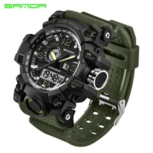 SANDA 742 военные мужские часы Топ бренд Роскошные водонепроницаемые спортивные часы мужские S Shock кварцевые часы Relogio Masculino